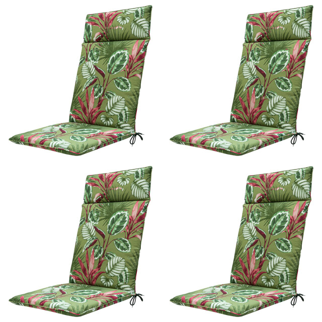Madison tuinstoelkussen hoge rug cala green ca. 120x50 cm set van 4 3082957 large