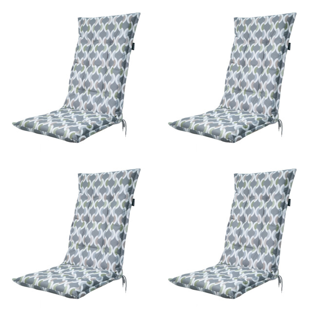Madison tuinstoelkussen hoge rug trivia grey ca. 123x50 cm set van 4 3083058 large