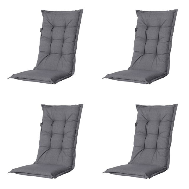 Madison tuinstoelkussen hoge rug oxford grey ca. 123x50 cm set van 4 3083078 large