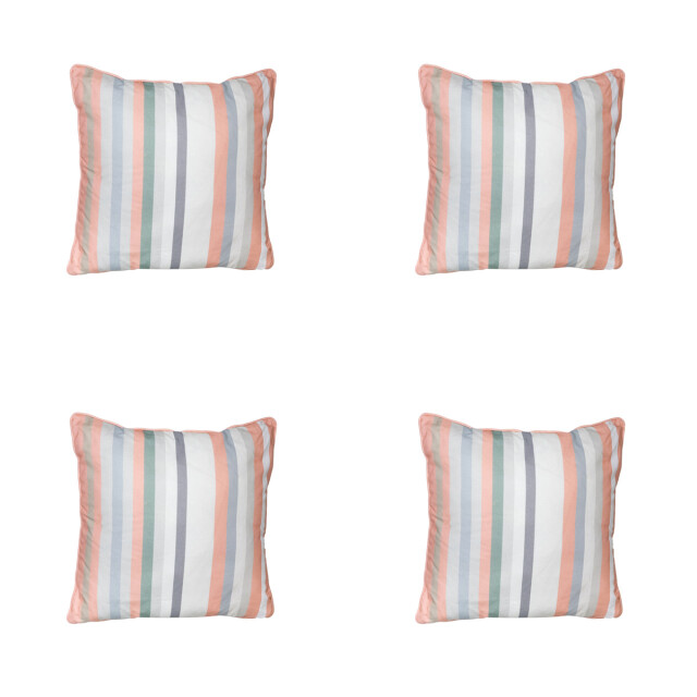 Madison sierkussen righe salmone ca. 50x50 cm set van 4 3083158 large