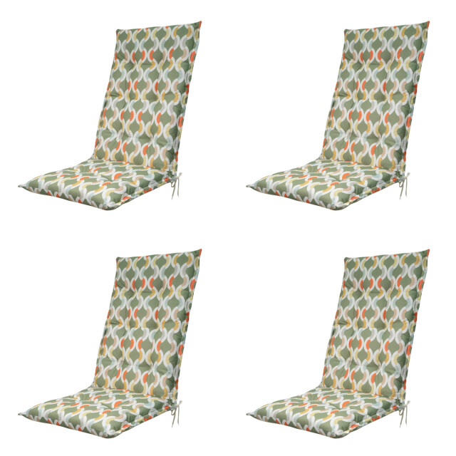 Madison tuinstoelkussen hoge rug trivia green ca. 123x50 cm set van 4 3083059 large