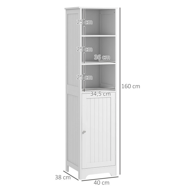 4goodz Kleankin badkamerkast 40x38x160cm 3 vakken en 1 kastvak 3083456 large