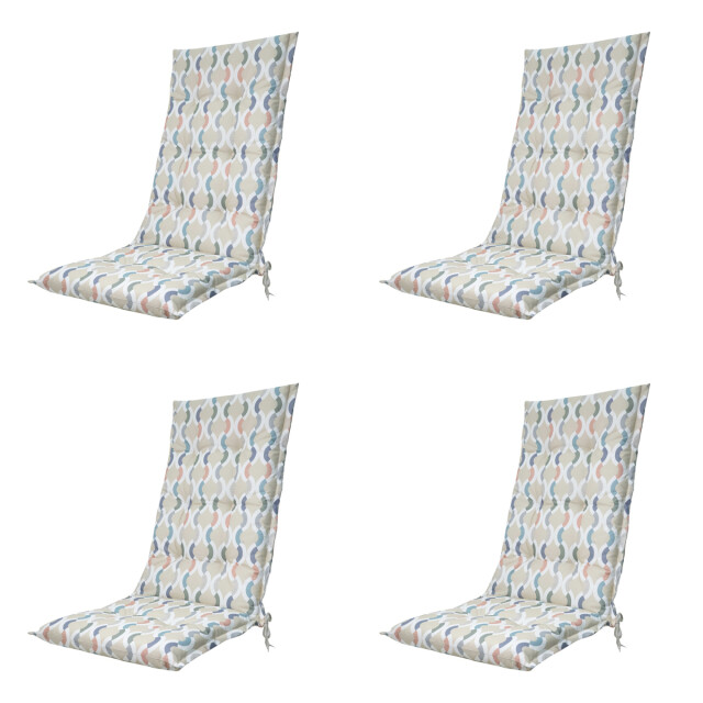 Madison tuinstoelkussen hoge rug trivia natural ca. 123x50 cm set van 4 3083057 large