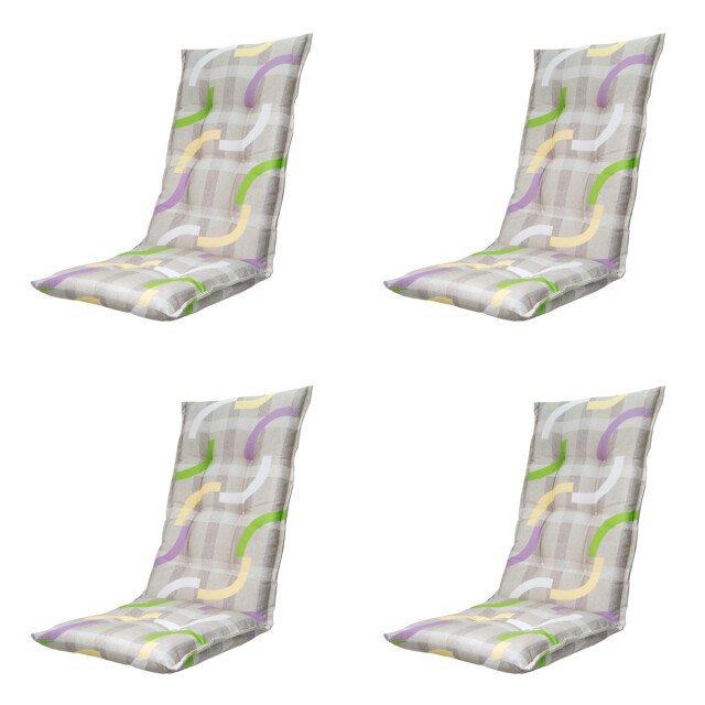 Madison tuinstoelkussen hoge rug tess purple ca. 123x50 cm set van 4 3083038 large