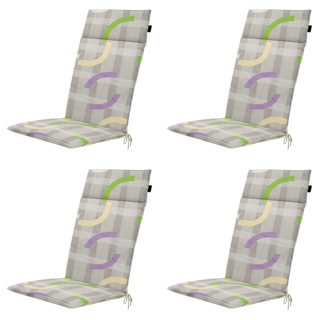 Madison tuinstoelkussen hoge rug tess purple ca. 120x50 cm set van 4 3082937 large