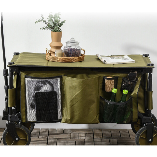 4goodz Outsunny strandwagen opvouwbaar met tafel afdekking 5 zakken 3083457 large