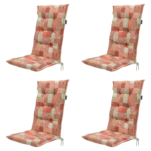 Madison tuinstoelkussen hoge rug jacky terra ca. 123x50 cm set van 4 3083060 large