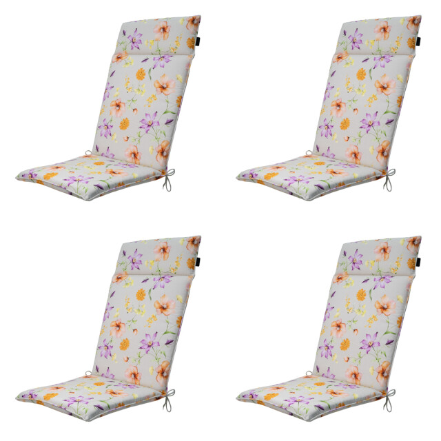 Madison tuinstoelkussen hoge rug florina purple ca. 120x50 cm set van 4 3082940 large