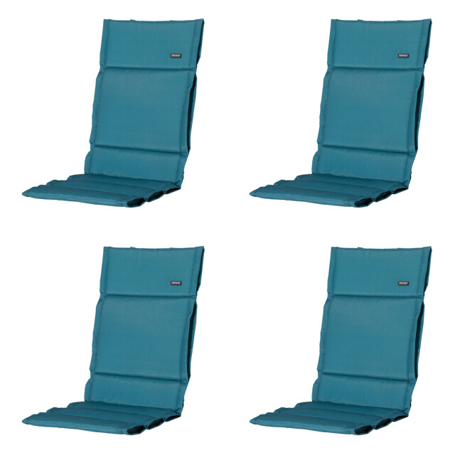 Madison tuinkussen fiber deluxe panama sea blue ca. 125x50 cm set van 4 3083540 large