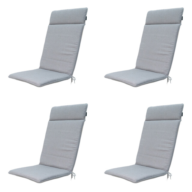Madison tuinstoelkussen hoge rug napels grey ca. 120x50 cm set van 4 3082971 large