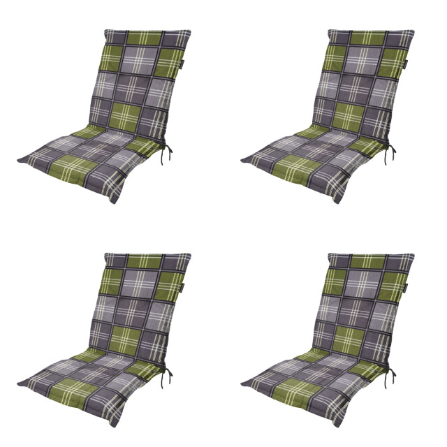 Madison tuinstoelkussen lage rug patchy olive ca. 105x50 cm set van 4 3082991 large