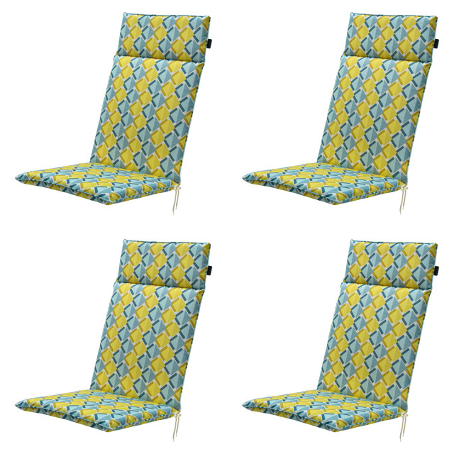 Madison tuinstoelkussen hoge rug siem yellow ca. 120x50 cm set van 4 3082911 large