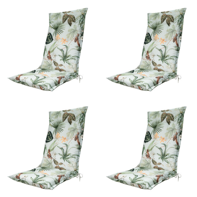 Madison tuinstoelkussen hoge rug grasse green ca. 123x50 cm set van 4 3083054 large