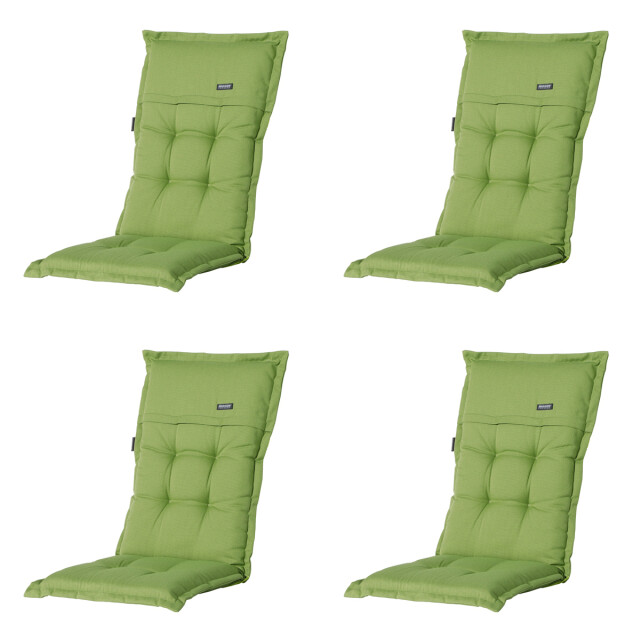 Madison tuinstoelkussen hoge rug rib lime ca. 123x50 cm set van 4 3083073 large