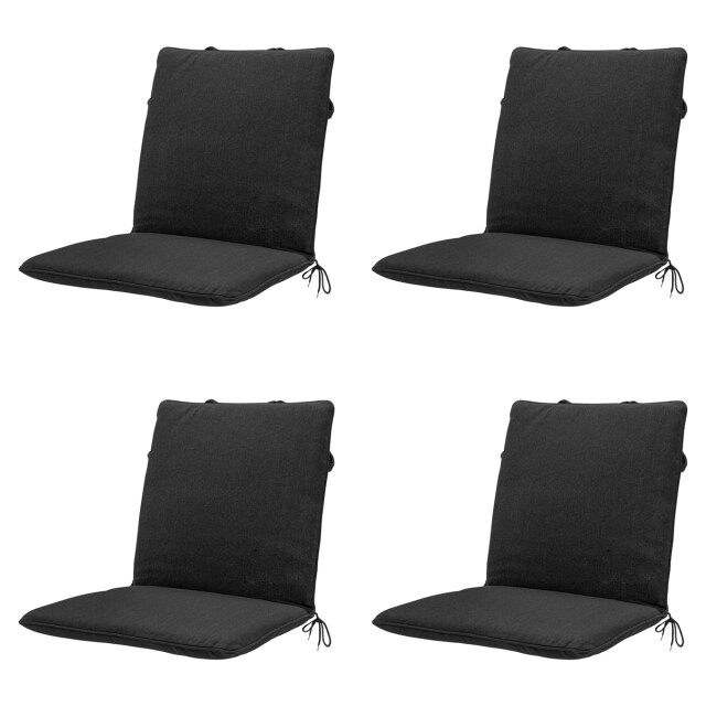 Madison stapelstoelkussen black canvas eco+ ca. 97x49 cm set van 4 3083594 large