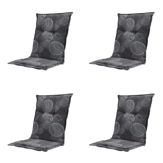 Madison tuinstoelkussen lage rug circle grey ca. 105x50 cm set van 4 3082992 large