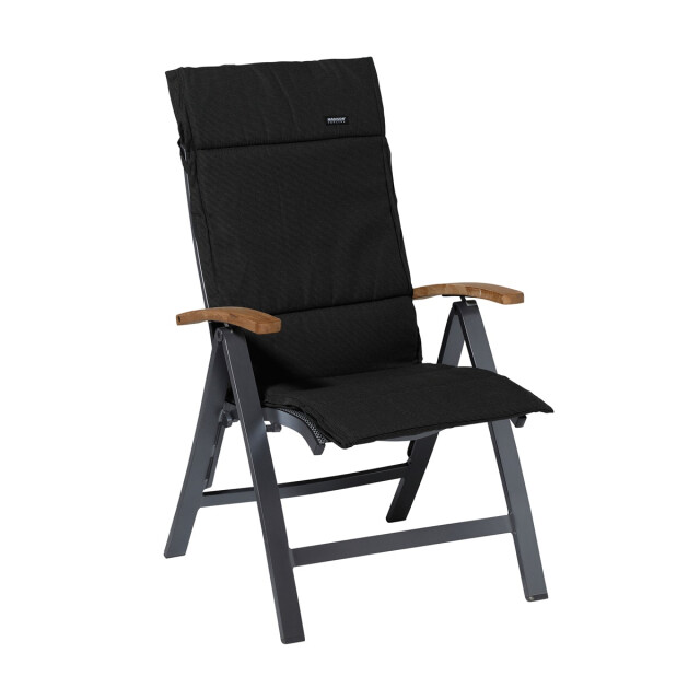 Madison tuinkussen fiber deluxe rib black ca. 125x50 cm set van 4 3083551 large