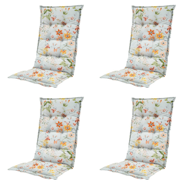 Madison tuinstoelkussen hoge rug milly azure ca. 123x50 cm set van 4 3083052 large
