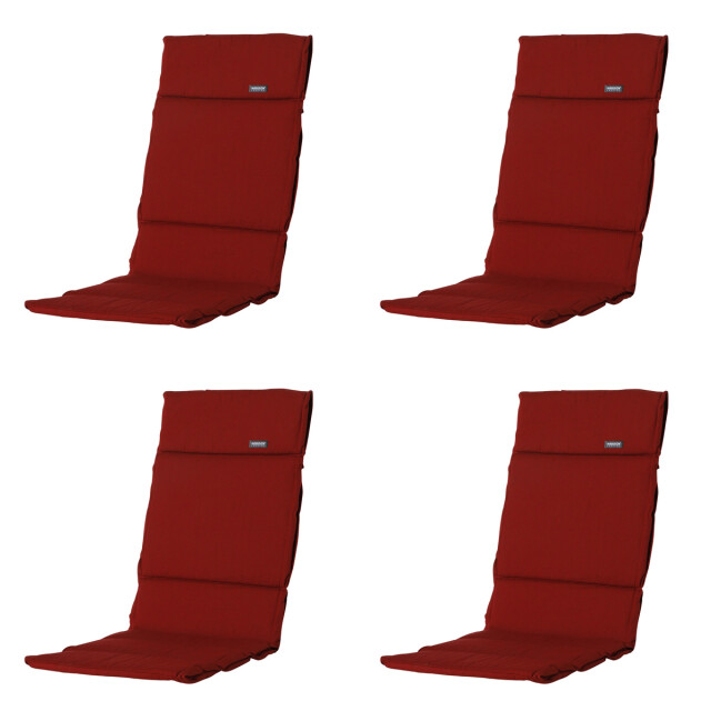 Madison tuinkussen fiber deluxe rib red ca. 125x50 cm set van 4 3083554 large