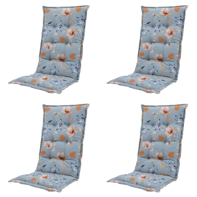 Madison tuinstoelkussen hoge rug florina blue ca. 123x50 cm set van 4 3083048 large