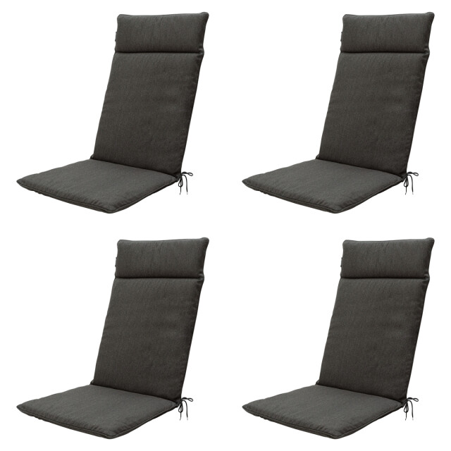 Madison tuinstoelkussen hoge rug dark grey canvas eco+ ca. 120x50 cm set 3082927 large