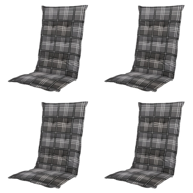 Madison tuinstoelkussen hoge rug patchy grey ca. 123x50 cm set van 4 3083068 large