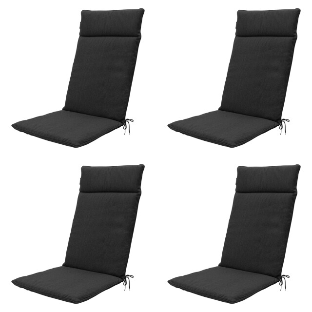 Madison tuinstoelkussen hoge rug black canvas eco+ ca. 120x50 cm set van 3082928 large