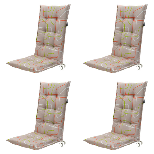 Madison tuinstoelkussen hoge rug joah terra ca. 123x50 cm set van 4 3083027 large