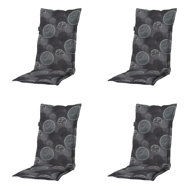Madison tuinstoelkussen hoge rug circle grey ca. 123x50 cm set van 4 3083070 large