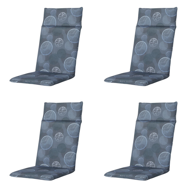 Madison tuinstoelkussen hoge rug circle blue ca. 120x50 cm set van 4 3082910 large