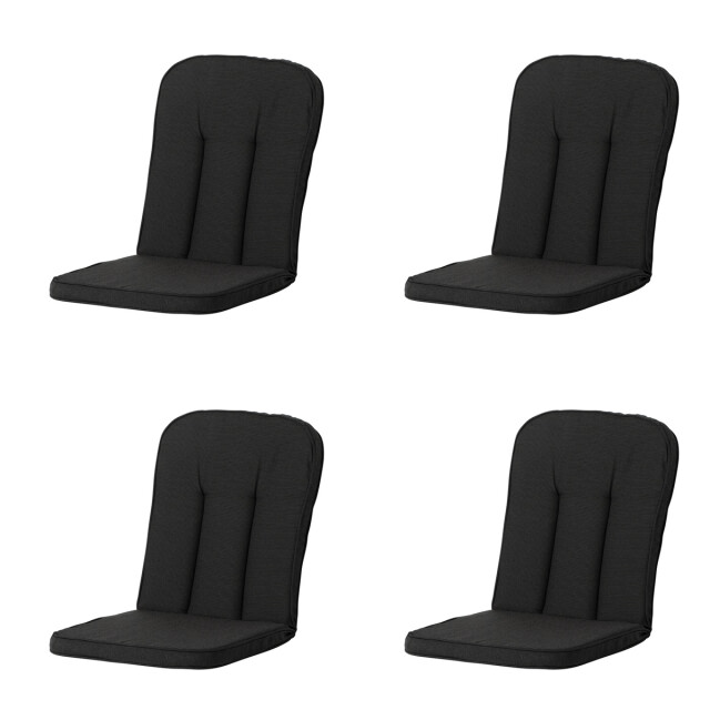 Madison tuinkussen carlo / calvia rib black ca. 100x48 cm set van 4 3083509 large