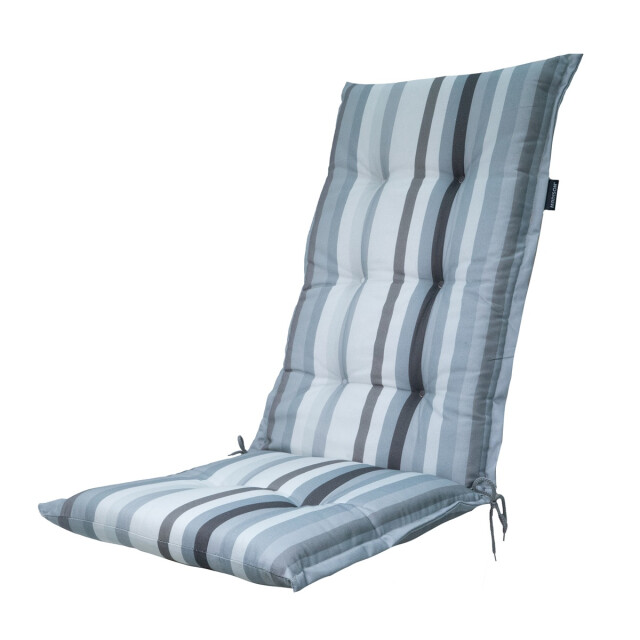 Madison tuinstoelkussen hoge rug righe grey ca. 123x50 cm set van 4 3083030 large