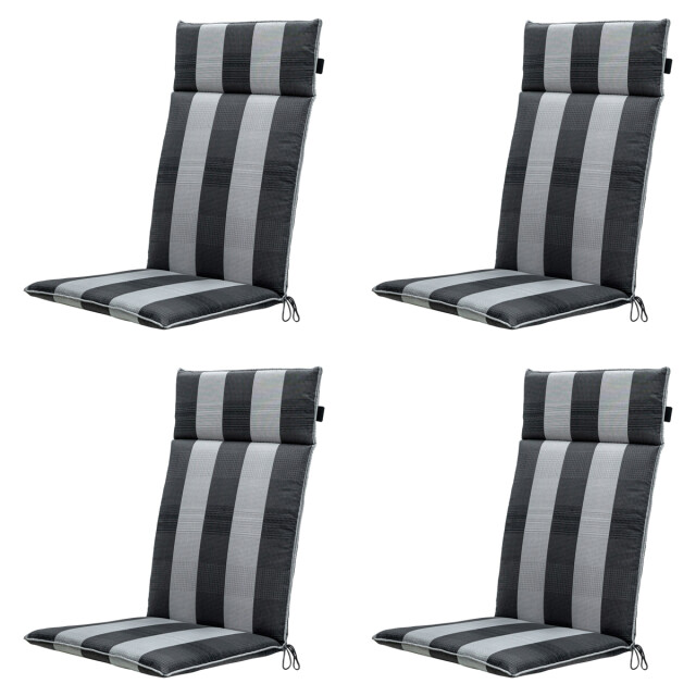 Madison tuinstoelkussen hoge rug alice grey ca. 120x50 cm set van 4 3082907 large