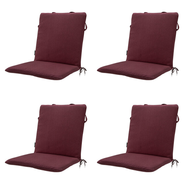 Madison stapelstoelkussen bordeaux canvas eco+ ca. 97x49 cm set van 4 3083588 large