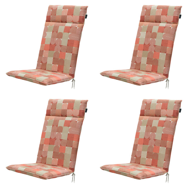 Madison tuinstoelkussen hoge rug jacky terra ca. 120x50 cm set van 4 3082966 large
