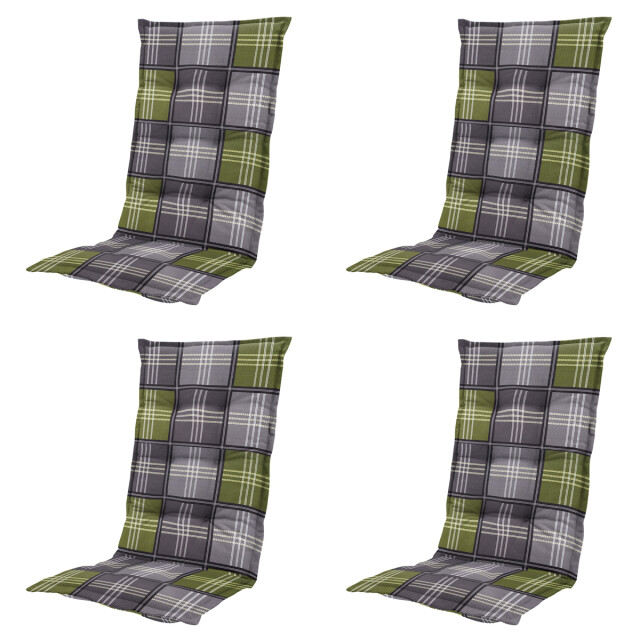 Madison tuinstoelkussen hoge rug patchy olive ca. 123x50 cm set van 4 3083069 large