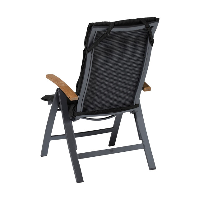Madison tuinkussen fiber deluxe rib black ca. 125x50 cm set van 4 3083551 large