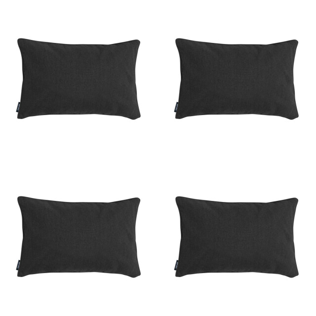 Madison sierkussen black canvas eco+ ca. 30x50 cm set van 4 3083103 large