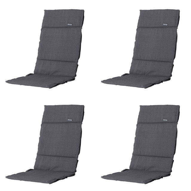 Madison tuinkussen fiber deluxe panama grey ca. 125x50 cm set van 4 3083545 large