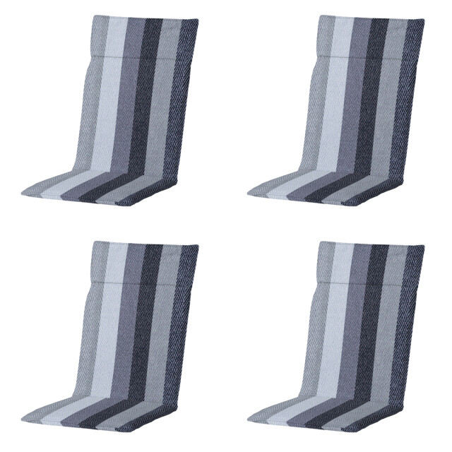 Madison tuinstoelkussen hoge rug victoria grey ca. 120x50 cm set van 4 3082905 large