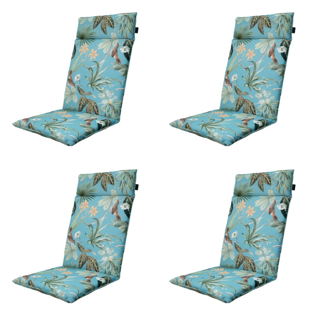 Madison tuinstoelkussen hoge rug grasse aqua ca. 120x50 cm set van 4 3082965 large