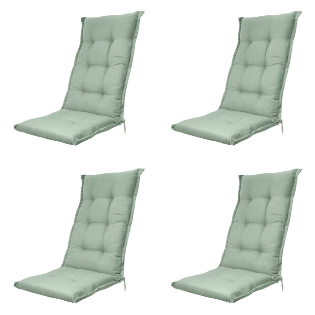 Madison tuinstoelkussen hoge rug napels kaki ca. 123x50 cm set van 4 3083063 large