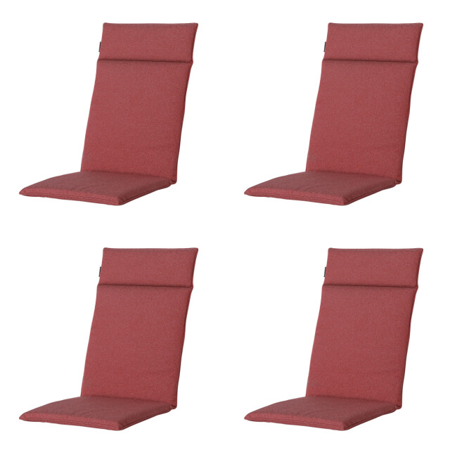 Madison tuinstoelkussen hoge rug manchester red ca. 120x50 cm set van 4 3082944 large