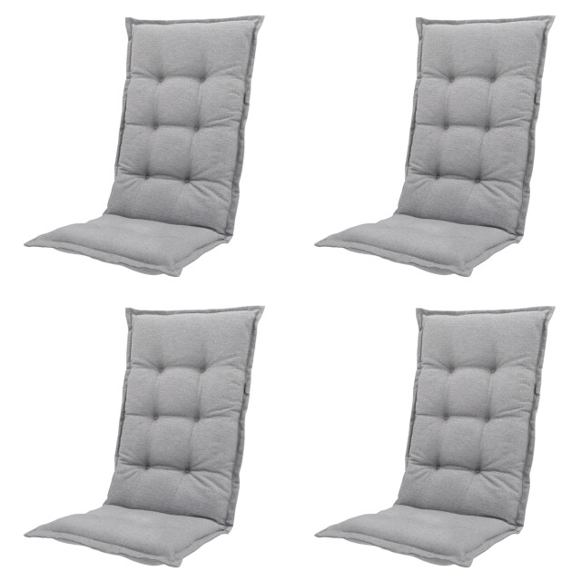 Madison tuinstoelkussen hoge rug napels grey ca. 123x50 cm set van 4 3083065 large