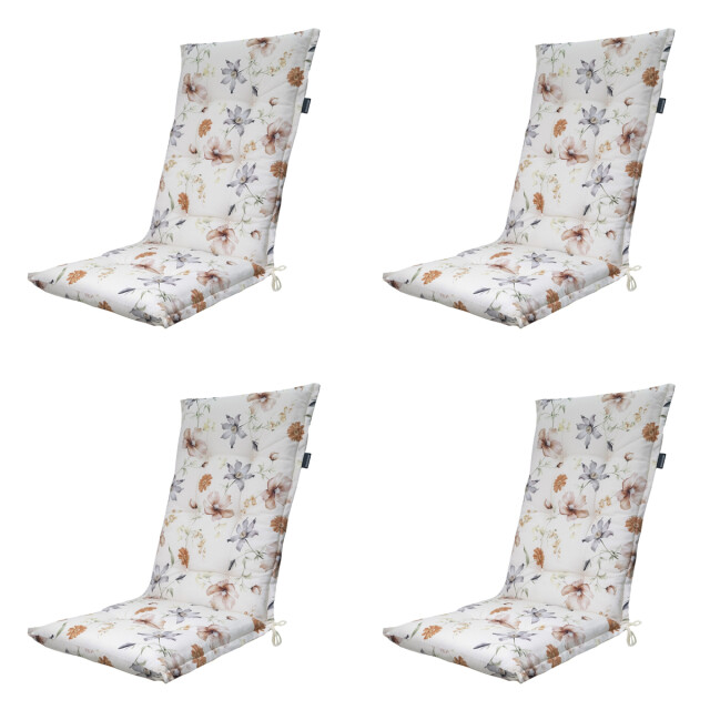 Madison tuinstoelkussen hoge rug florina natural ca. 123x50 cm set van 4 3083046 large