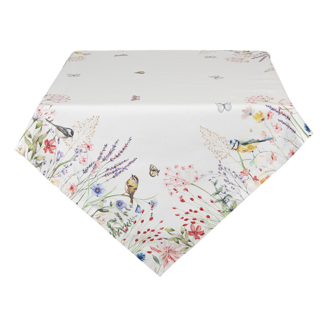 Clayre & Eef Tafelkleed 150x250 cm groen katoen rechthoek bloemen 1168087 large