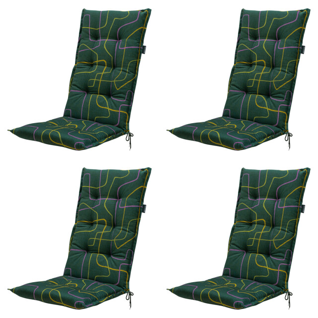 Madison tuinstoelkussen hoge rug joah green ca. 123x50 cm set van 4 3083025 large