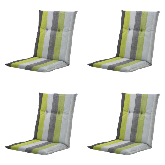 Madison tuinstoelkussen lage rug victoria green ca. 105x50 cm set van 4 3083002 large