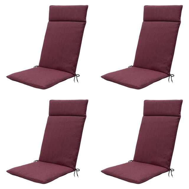 Madison tuinstoelkussen hoge rug bordeaux canvas eco+ ca. 120x50 cm set 3082922 large