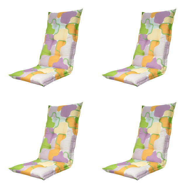 Madison tuinstoelkussen hoge rug grafi lila ca. 123x50 cm set van 4 3083041 large